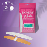 Disposable white files for crescent nail file on a soft foam layer EXPERT 40 (30 pcs)